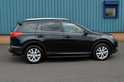 TOYOTA RAV4 RAV-4 2013-2018 PEDANE LATERALI SOTTO PORTA NERE ALLUMINIO