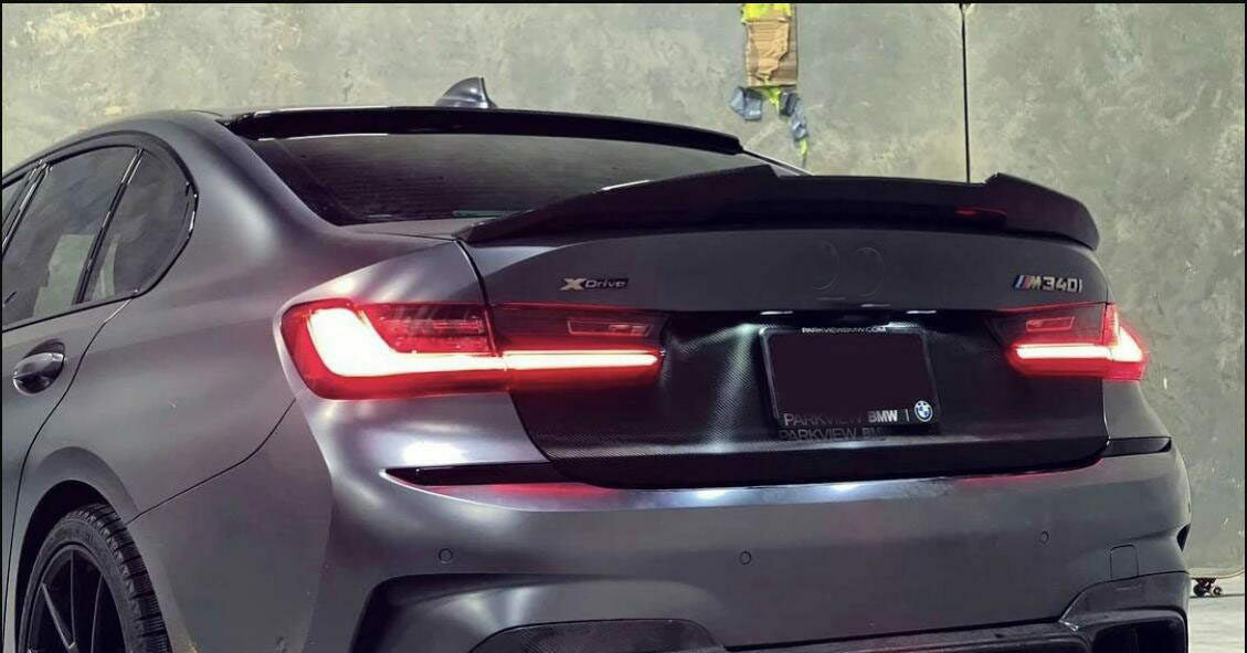 BMW SERIE 3 G20 BERLINA SPOILER POSTERIORE SUL COFANO LOOK M3 NERO LUCIDO AUTOELEGANCERICAMBI