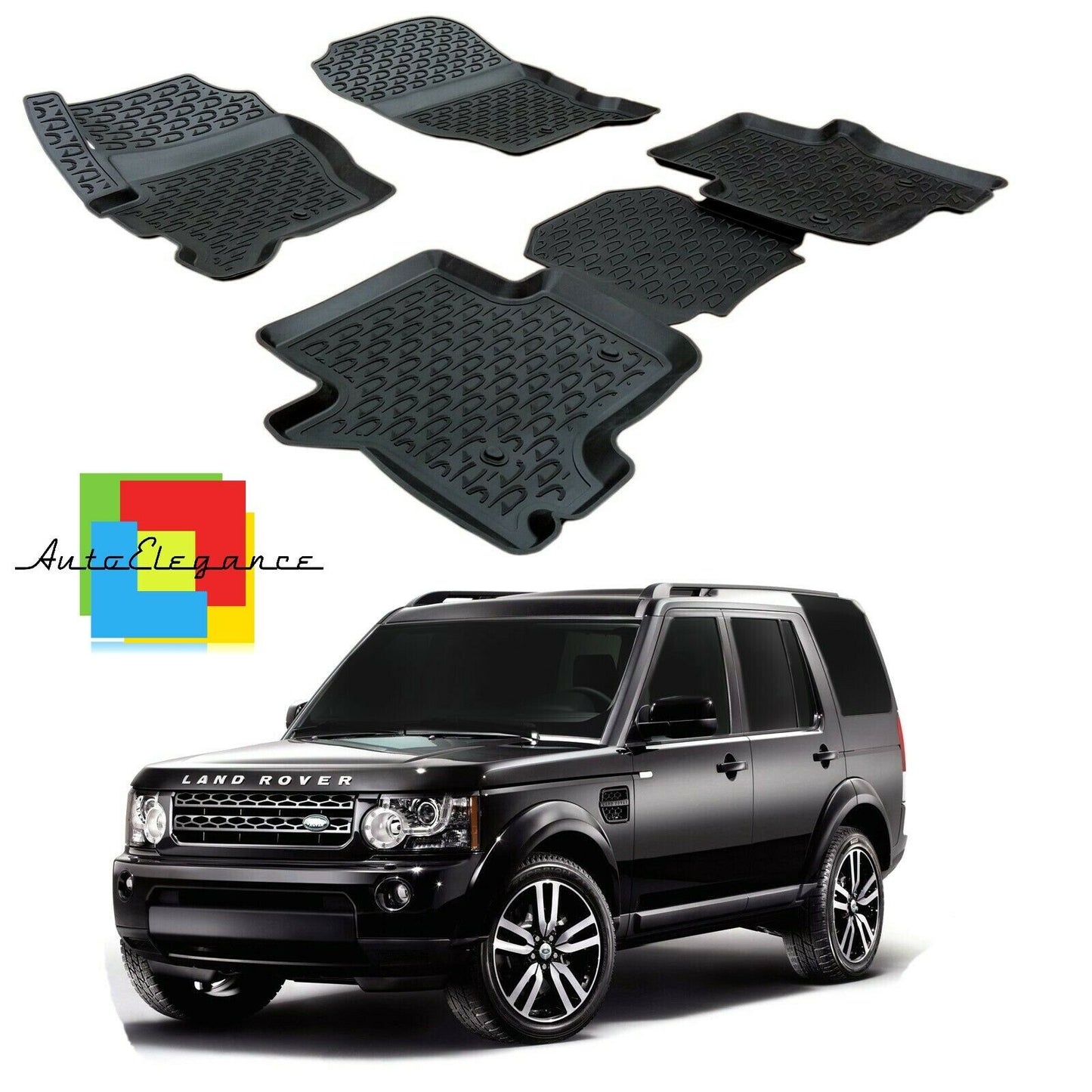 CUSTOM RUBBER CAR INTERIOR MATS SET LAND ROVER DISCOVERY 3 0032