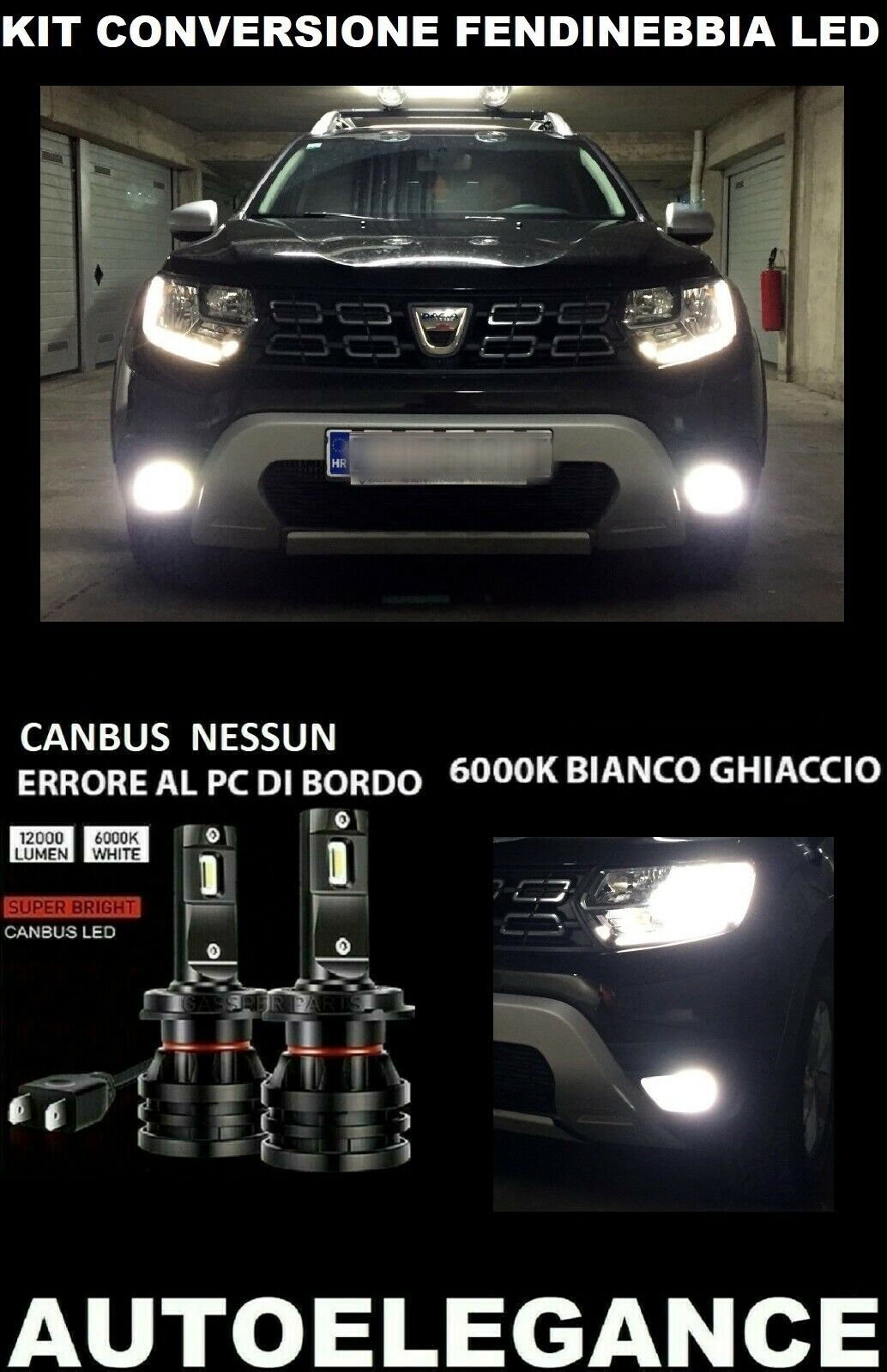 DACIA DUSTER MK2 KIT FENDINEBBIA LED 10.000LM CAMBUS 0032 AUTOELEGANCERICAMBI