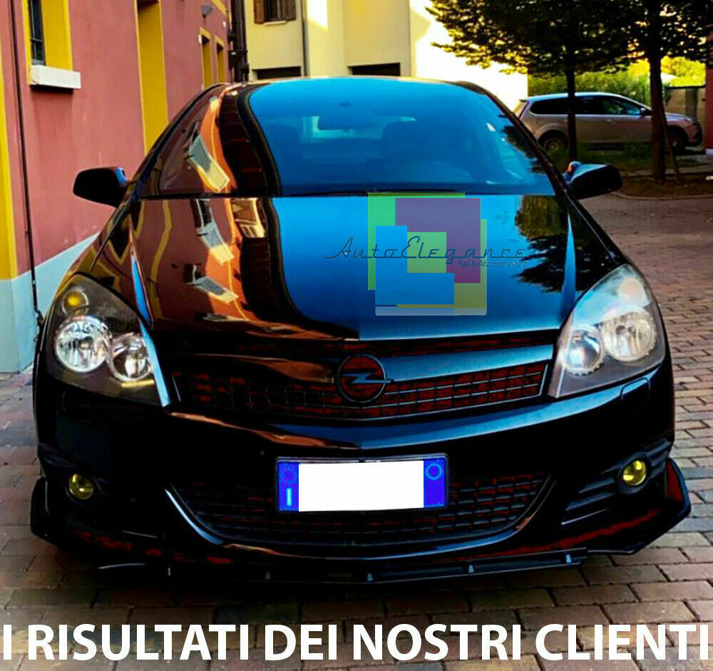 0221 OPEL ASTRA H SPLITTER PARAURTI ANTERIORE NERO LUCIDO LOOK RS AUTOELEGANCERICAMBI