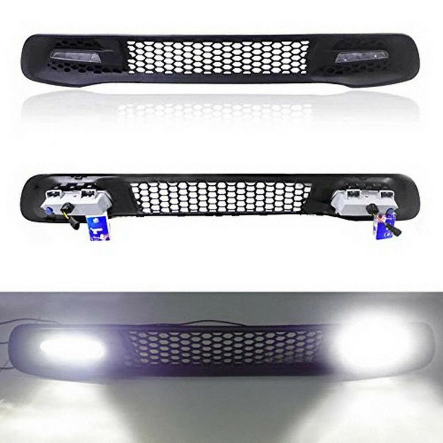 SMART FORTWO 451 2012+ HONEYCOMB LOWER GRILLE WITH 6000K LED DRL