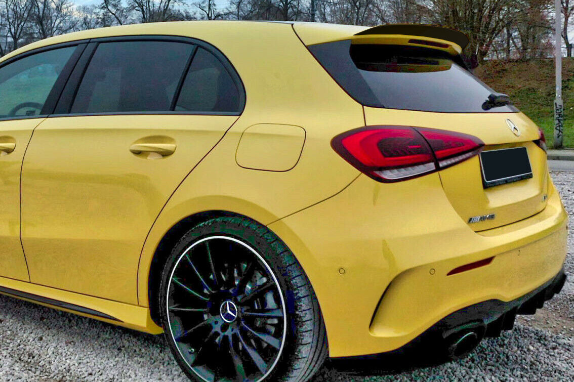 MERCEDES A W177 HB 2018+ AMG REAR SPOILER ADDITIONAL ROOF WING GLOSSY BLACK