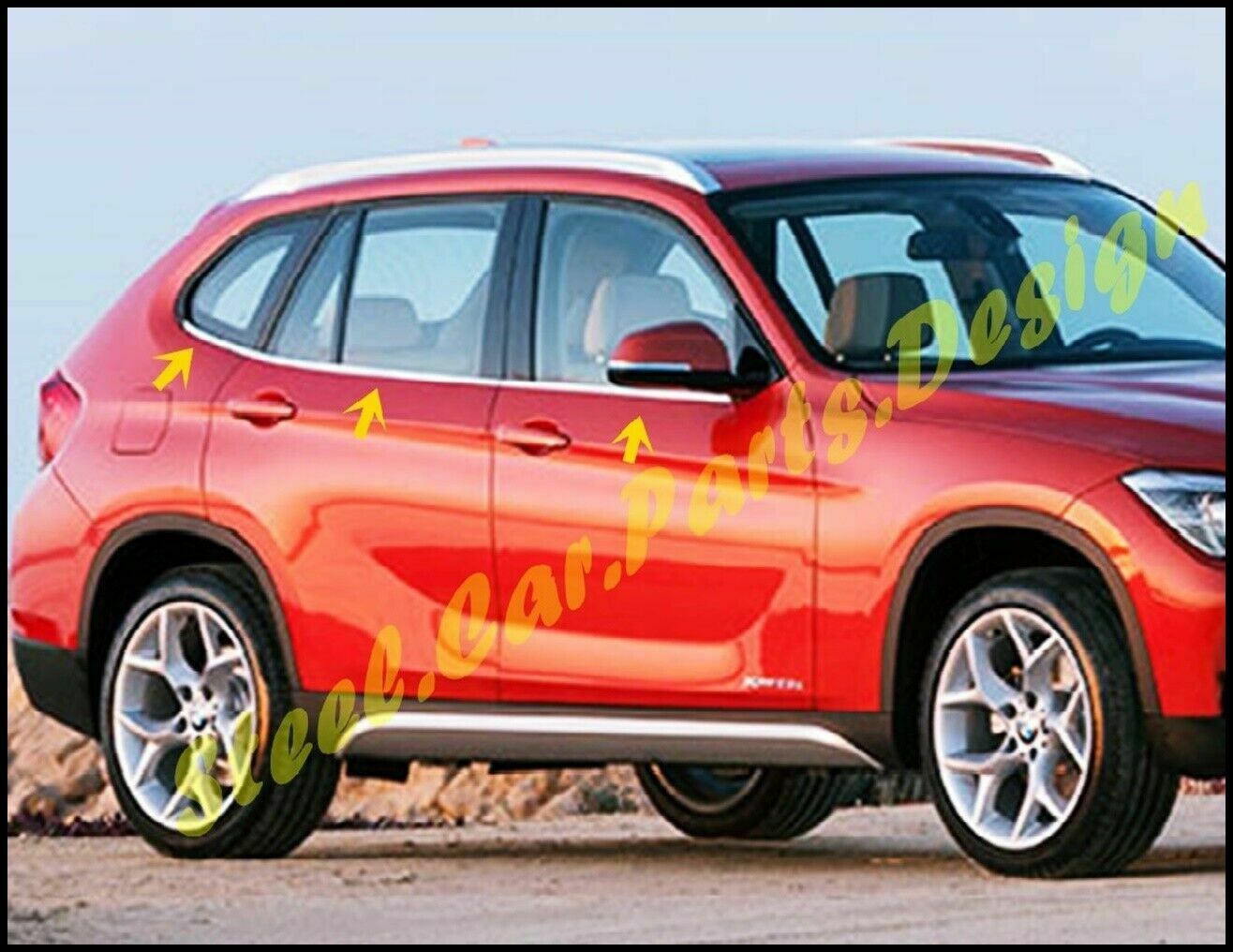 CROMATURA CORNICI FINESTRINI 6PZ BMW X1 F48 2014+ INOX ADESIVO 0032 AUTOELEGANCERICAMBI