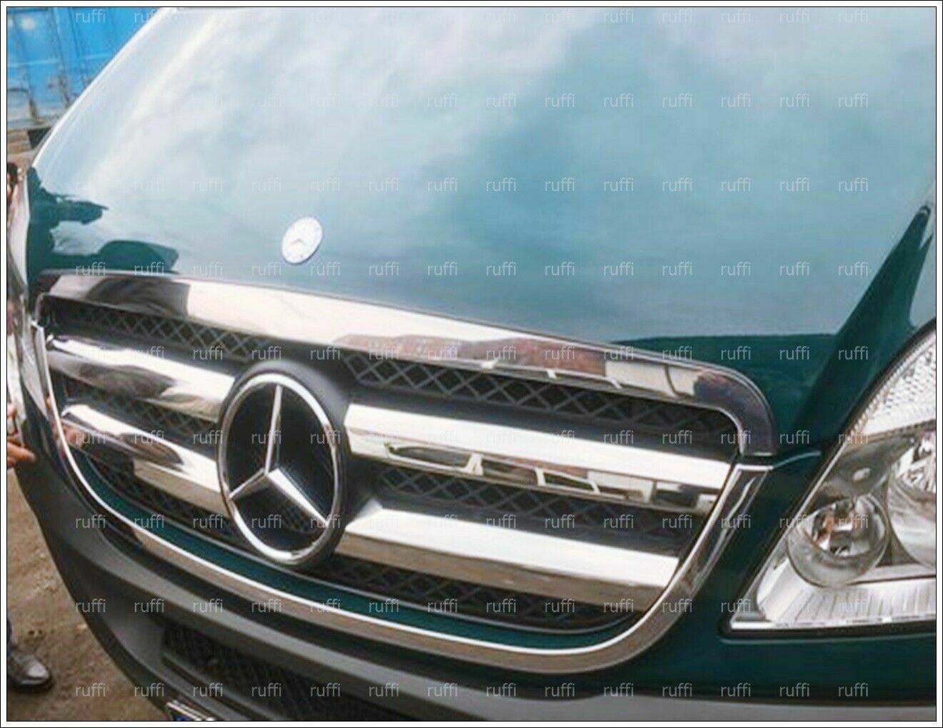 CROMATURA GRIGLIA FRONTALE 6PZ MERCEDES SPRINTER W906 06-13 INOX ADESIVO 0032 AUTOELEGANCERICAMBI