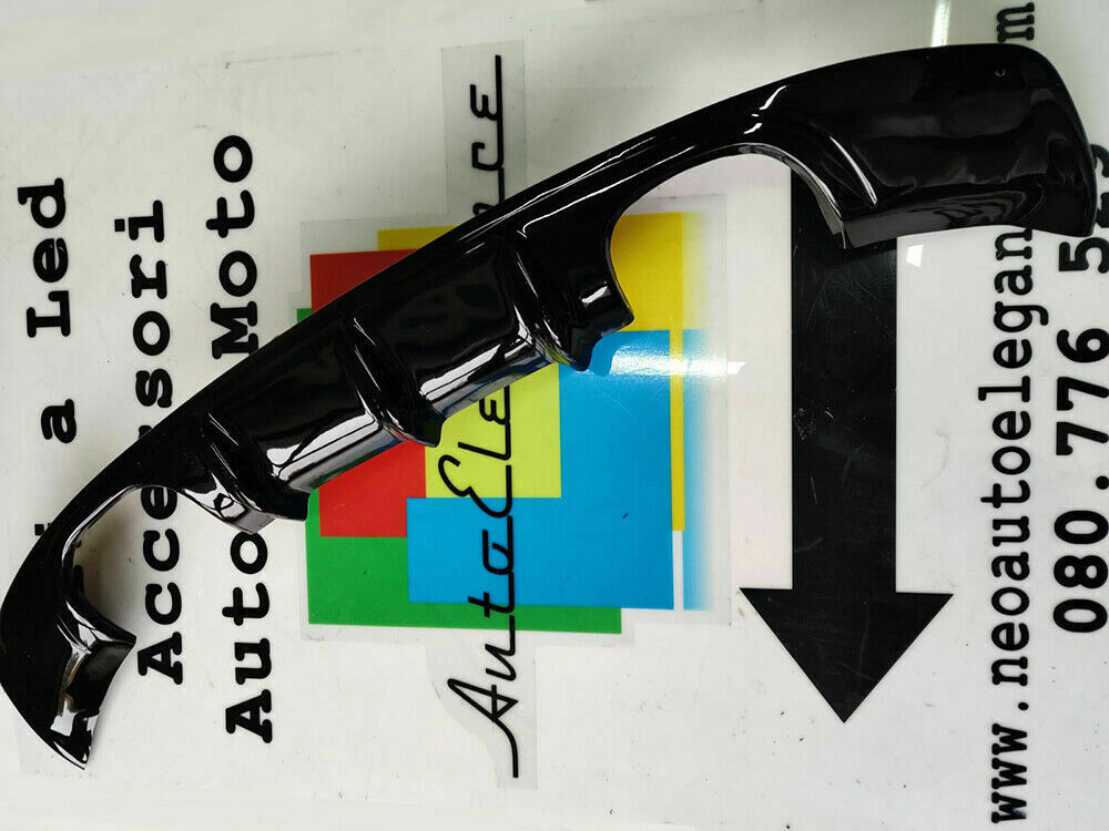 SOTTO PARAURTI POSTERIORE SEAT IBIZA 6J 5 PORTE DIFFUSORE ABS NERO DOPPIO 0032