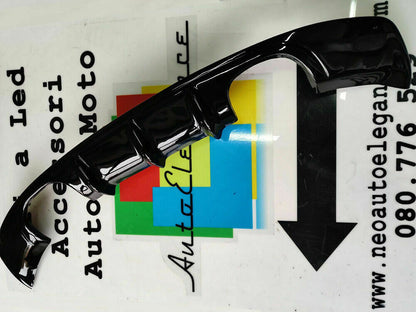 SOTTO PARAURTI POSTERIORE SEAT IBIZA 6J 5 PORTE DIFFUSORE ABS NERO DOPPIO 0032