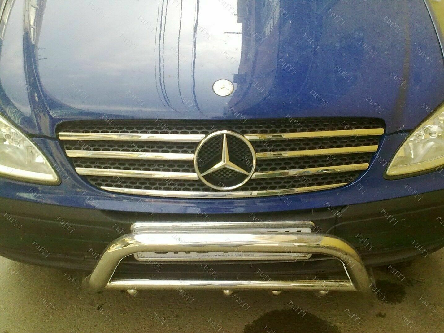CROMATURA GRIGLIA FRONTALE 7PZ MERCEDES VIANO W639 2003-2010 INOX ADESIVO 0032 AUTOELEGANCERICAMBI