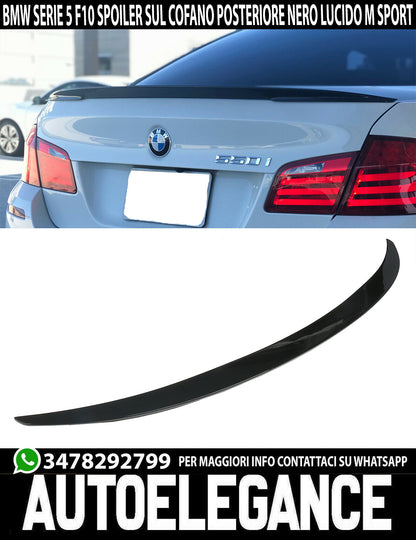 SPOILER POSTERIORE SUL COFANO BMW SERIE 5 F10 BERLINA NERO LUCIDO LOOK M SPORT