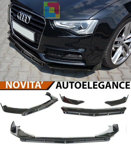 AUDI A5 2012-2015 LIFT SPLITTER PARAURTI ANTERIORE NERO LUCIDO LOOK RS AUTOELEGANCERICAMBI