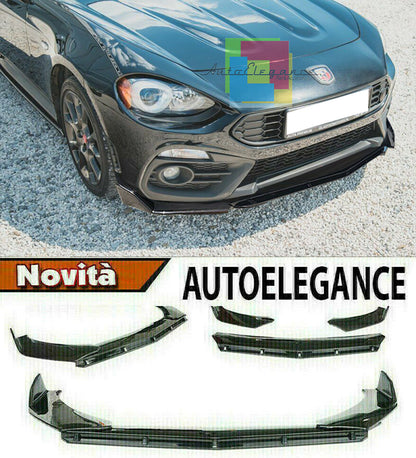 FIAT 124 SPIDER SPLITTER PARAURTI ANTERIORE NERO LUCIDO LOOK RS