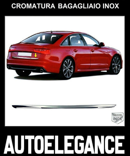 CROMATURA BAGAGLIAIO AUDI A6 C7 2010-2018 ACCIAIO INOX ADESIVO 0032 AUTOELEGANCERICAMBI