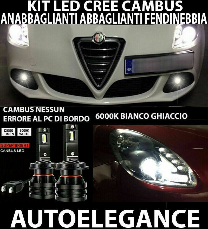 ALFA ROMEO GIULIETTA ANABBAGLIANTE ABBAGLIANTE FENDINEBBIA LED 16.000LM - 0032 AUTOELEGANCERICAMBI