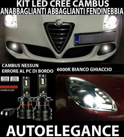 ALFA ROMEO GIULIETTA ANABBAGLIANTE ABBAGLIANTE FENDINEBBIA LED 16.000LM - 0032 AUTOELEGANCERICAMBI