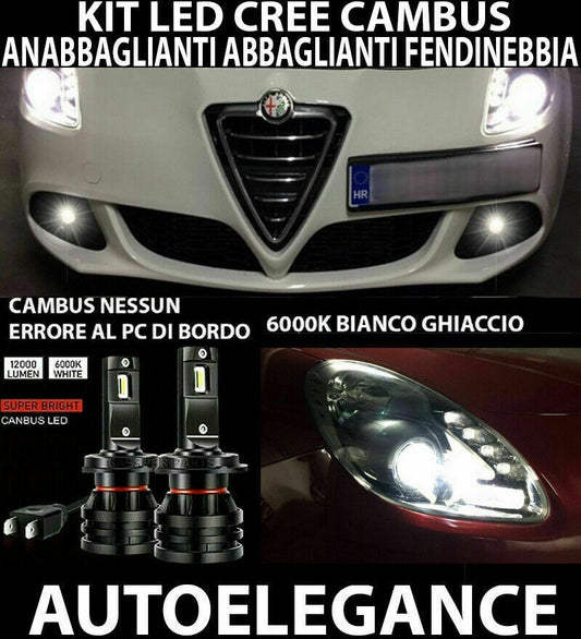 ALFA ROMEO GIULIETTA ANABBAGLIANTE ABBAGLIANTE FENDINEBBIA LED 16.000LM - 0032 AUTOELEGANCERICAMBI
