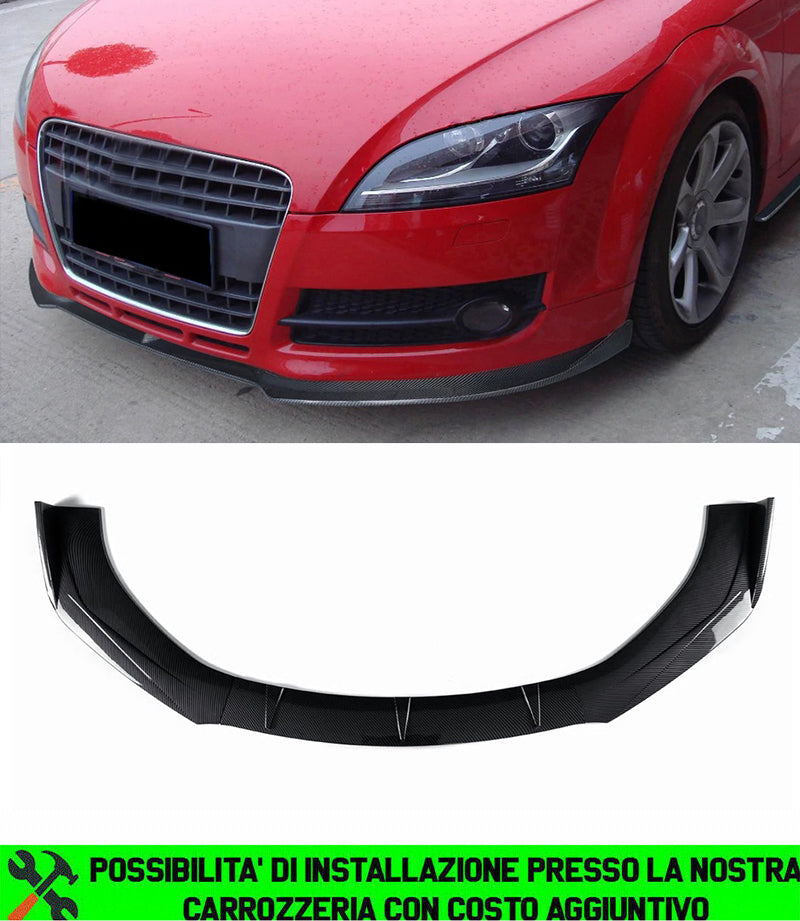 AUDI TT 8J 2006-2014 LAMA SOTTO PARAURTI ANTERIORE SPLITTER ABS CARBON LOOK RS AUTOELEGANCERICAMBI