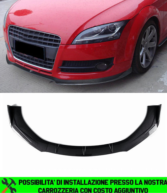 AUDI TT 8J 2006-2014 LAMA SOTTO PARAURTI ANTERIORE SPLITTER ABS CARBON LOOK RS AUTOELEGANCERICAMBI
