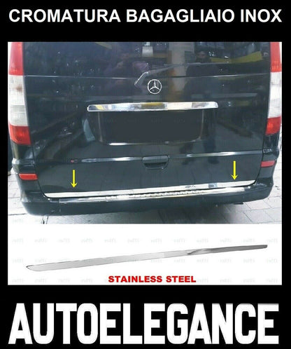 CROMATURA BAGAGLIAIO MERCEDES VITO W638 1996-2003 ACCIAIO INOX ADESIVO 0032 AUTOELEGANCERICAMBI