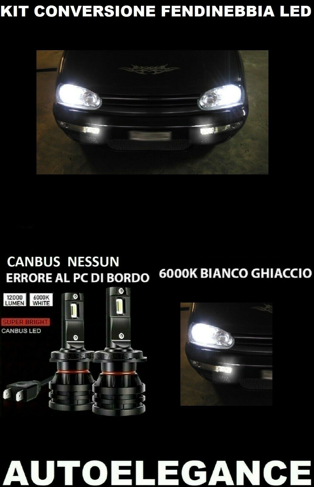 VW GOLF III LED FOG LIGHTS 10.000LM CAMBUS 0032