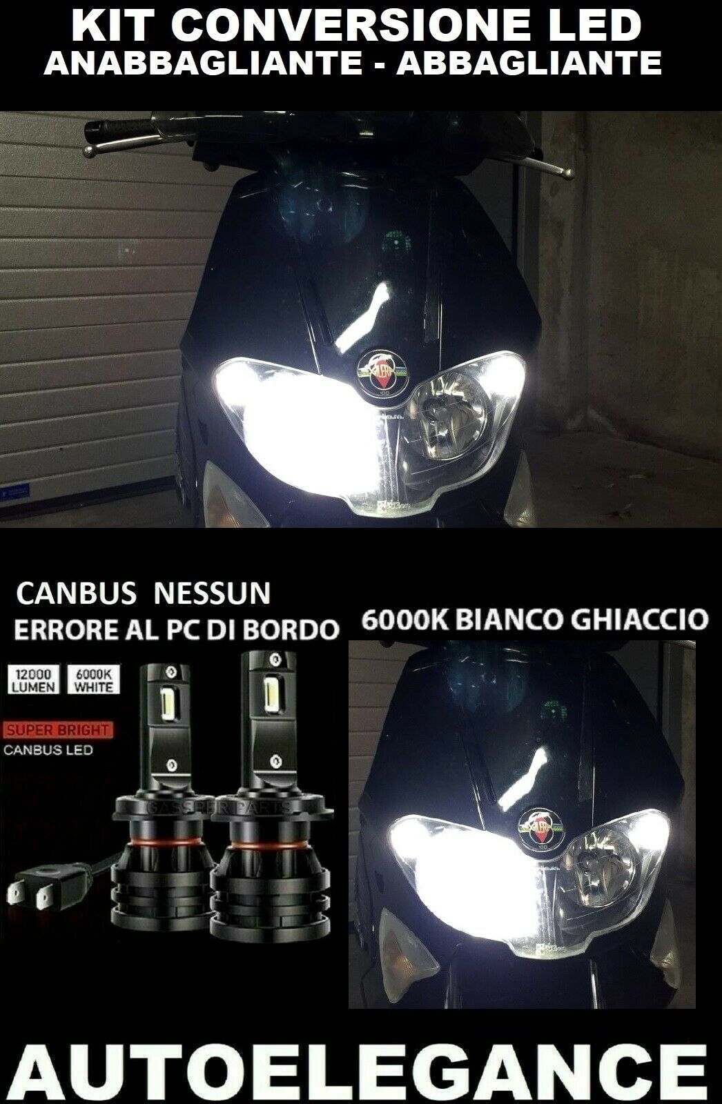 GILERA RUNNER ST 200 LOW BEAM HIGH BEAM LED 16.000LM CAMBUS 0032