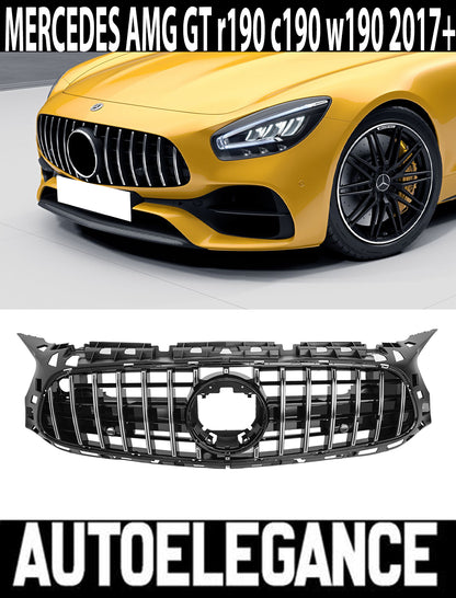 FRONT GRILLE MERCEDES AMG GT R190 C190 2017+ AMG MASK SATIN PROFILES