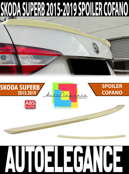 SKODA SUPERB III 2015+ SPOILER POSTERIORE SUL COFANO LOOK TUNING SPORT ABS