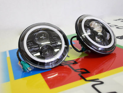 LAND ROVER DEFENDER 90/110 FARI ANTERIORI LED CON LUCI DIURNE ANGEL EYES