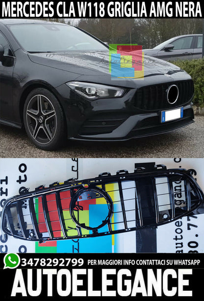 MERCEDES CLA W118 2019+ GRIGLIA ANTERIORE AMG PANAMERICANA PROFILI NERI