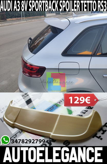 RS3 LOOK ABS PER AUDI A3 8V SPORTBACK SLINE 2012+ SPOILER POSTERIORE TETTO