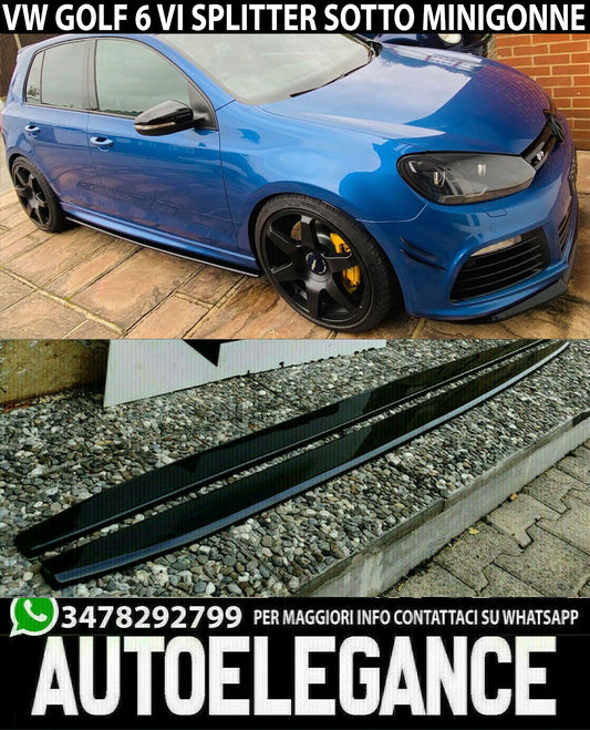 VW GOLF 6 VI 2008-2012 SPLITTER UNDER SIDE SKIRTS ABS GLOSS BLACK 0070