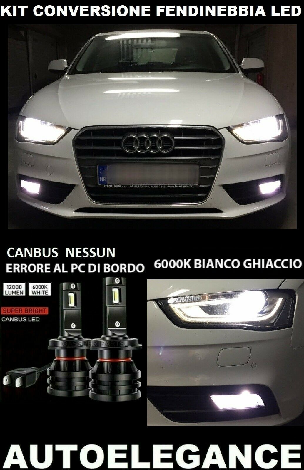 AUDI A4 B8.5 FENDINEBBIA LED 16.000LM CAMBUS - AT 0032 AUTOELEGANCERICAMBI
