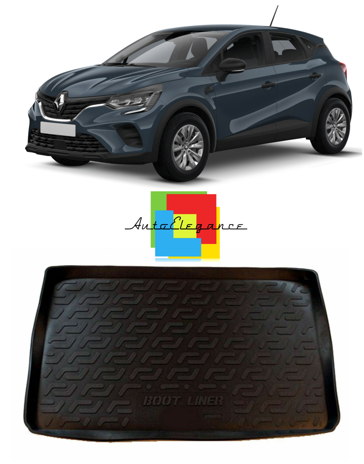 TRUNK MAT RUBBER CARPET SUPERGRIP RENAULT CAPTUR 2014-2019 -AT-