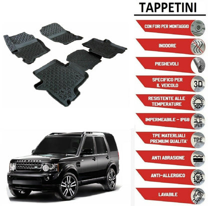 LAND ROVER DISCOVERY 3 TAPPETINI AUTO IN GOMMA QUALITA TOP