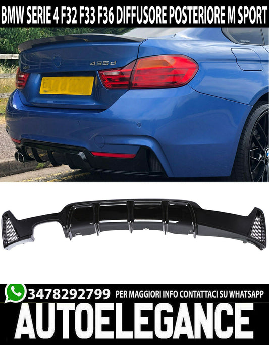 BMW SERIE 4 F32 F33 F36 2013+ SOTTO PARAURTI POSTERE ABS DIFFUSORE PARAURTI M AUTOELEGANCERICAMBI