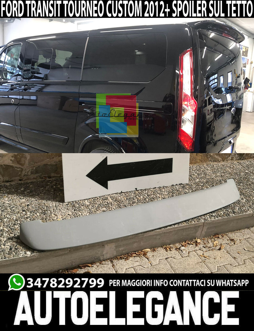 ROOF SPOILER FOR FORD TRANSIT TOURNEO CUSTOM SPORTS SINGLE DOOR