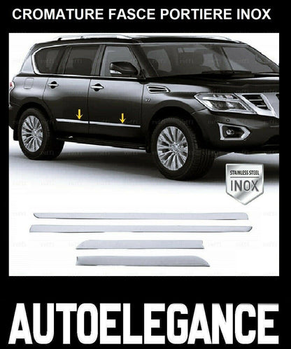 CROMATURA FASCE LATERALI PORTIERE NISSAN PATHFINDER III R51 INOX ADESIVO 0032 AUTOELEGANCERICAMBI