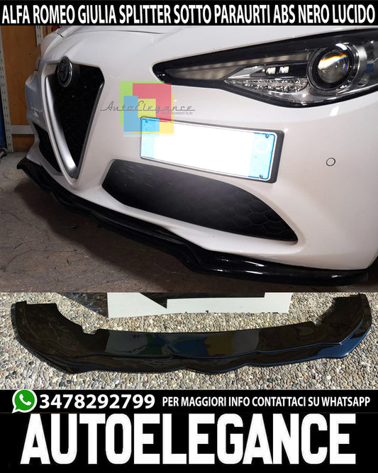 SPLITTER ALFA ROMEO GIULIA STANDARD FRONT BUMPER SPOILER BLADE GLOSSY BLACK