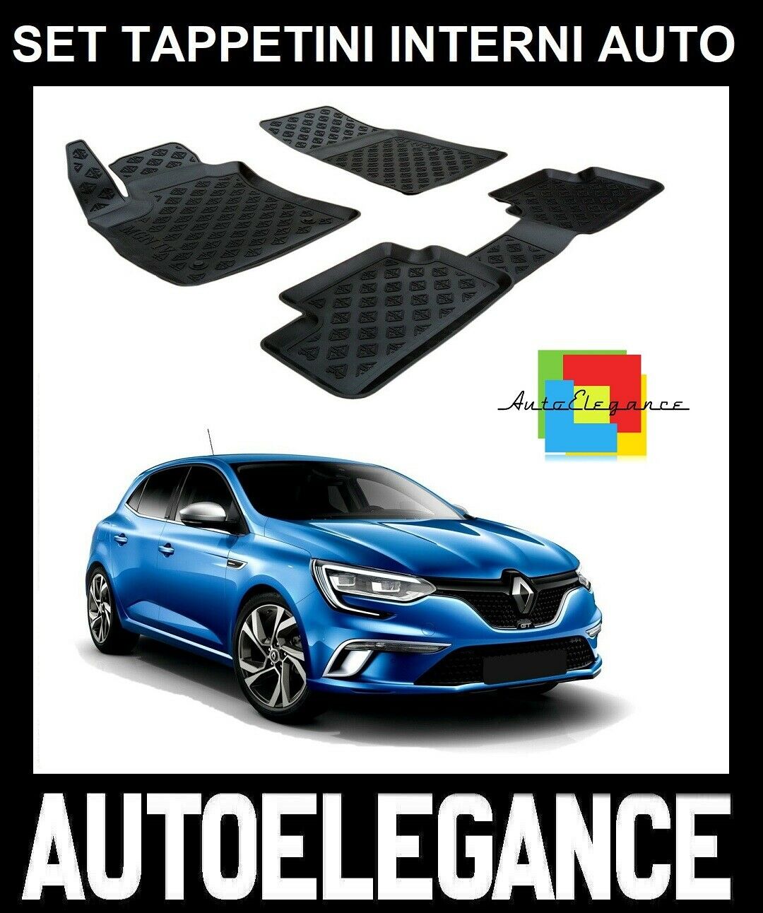 SET OF CUSTOM RUBBER CAR INTERIOR MATS FOR RENAULT MEGANE IV 2016+ 0032