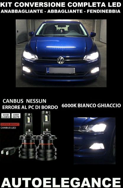 VW POLO AW LOW BEAM HIGH BEAM FOG LIGHTS LED 16.000LM CAMBUS 0032
