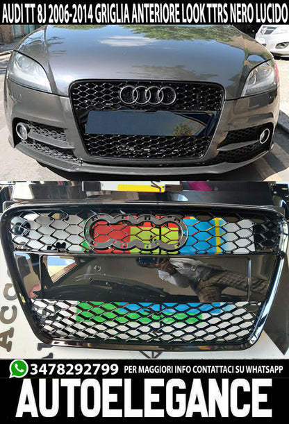 GLOSS BLACK FRONT GRILLE FOR AUDI TT 8J 2006-2014 RSTT HONEYCOMB GRILLE
