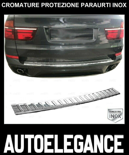CROMATURA PROTEZIONE PARAURTI POSTERIORE BMW X5 E70 2006-2013 INOX ADESIVO 0032 AUTOELEGANCERICAMBI