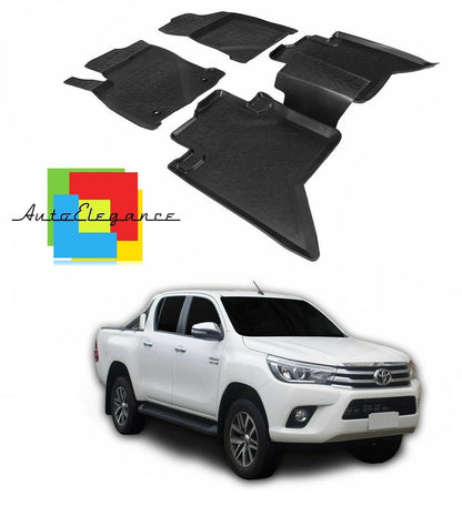 SET OF CUSTOM RUBBER CAR INTERIOR MATS TOYOTA HILUX 2015+ 0032