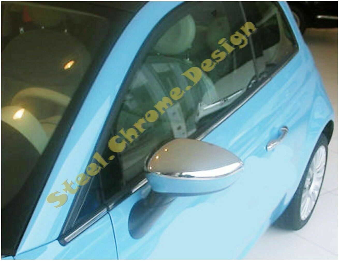 CROMATURA SPECCHIETTI LATERALI FIAT 500 500C 500/595/695 INOX ADESIVO 0032 AUTOELEGANCERICAMBI