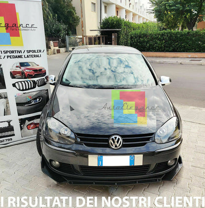 0227 VW GOLF 5 V SPLITTER PARAURTI ANTERIORE NERO LUCIDO LOOK RS AUTOELEGANCERICAMBI