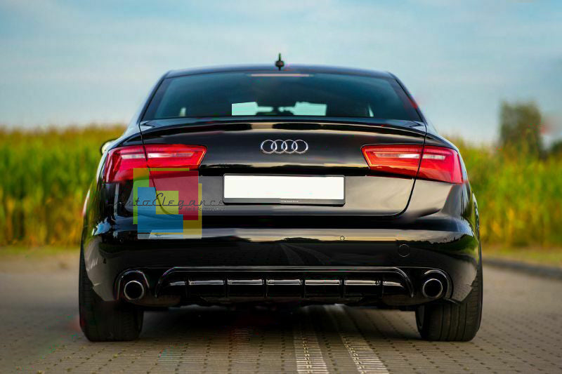 DIFFUSORE LOOK S6 RS6 AUDI A6 C7 4G 2011-2014 AVANT BERLINA SPOILER POSTERIORE