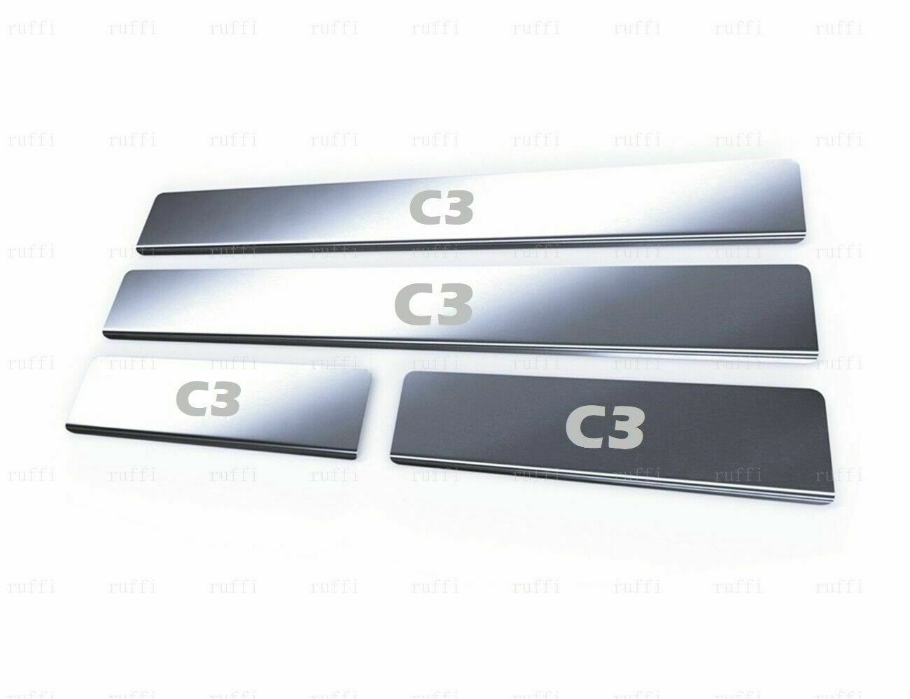 CROMATURA BATTITACCO 4 PORTE CITROEN C3 MK2 2009-2016 ACCIAIO INOX ADESIVO 0032 AUTOELEGANCERICAMBI