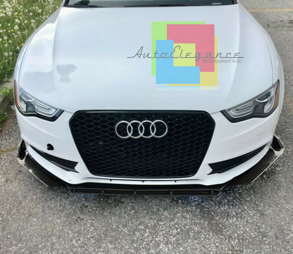 0227 AUDI A5 FACELIFT 2012-2015 SPLITTER PARAURTI ANTERIORE NERO LUCIDO LOOK RS AUTOELEGANCERICAMBI