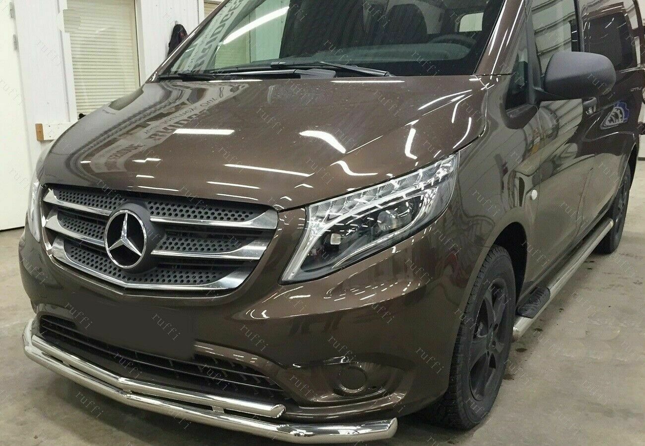 CROMATURA GRIGLIA FRONTALE 5PZ MERCEDES VITO W447 2014+ INOX ADESIVO 0032 AUTOELEGANCERICAMBI