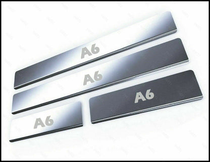 CROMATURA BATTITACCO PORTE AUDI A6 C6 2004-2011 ACCIAIO INOX ADESIVO 0032 AUTOELEGANCERICAMBI