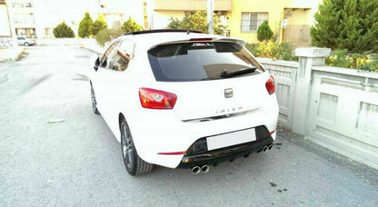 SOTTO PARAURTI POSTERIORE SEAT IBIZA 6J 5 PORTE DIFFUSORE ABS NERO DOPPIO 0032